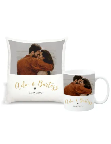 Kubek – Foto Poduszka Kubek Prezent Walentynki Zestaw