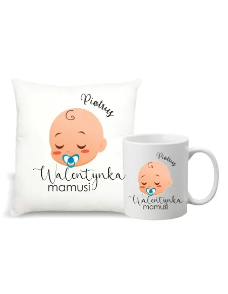 Kubek Foto Poduszka Prezent Walentynki Zestaw 1+1 Nadrukiem