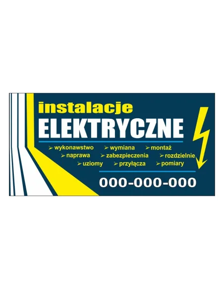 Baner – Instalacje Elektryczne Gotowy Projekt Reklamowy