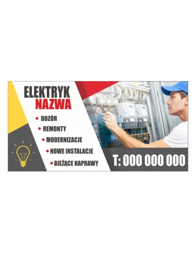 Baner Reklamowy Gotowe Wzory Banerów – Elektryk Nazwa