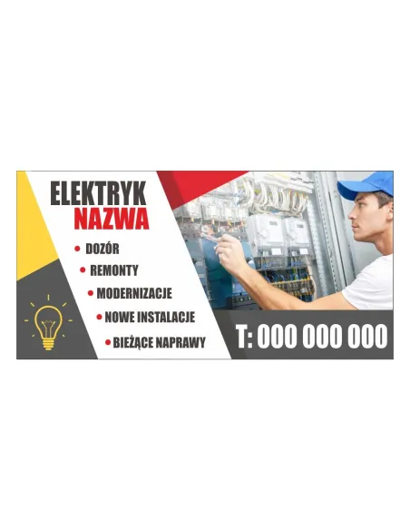 Baner Reklamowy Gotowe Wzory Banerów – Elektryk Nazwa
