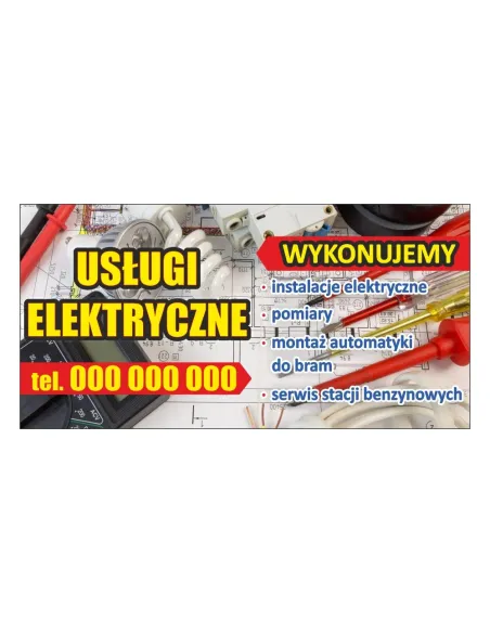 Baner – Usługi Elektryczne Reklamowy Gotowe Wzory Banerów