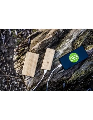 Bambusowy Power Bank Reklamowy Nadrukiem UV logo 50 szt