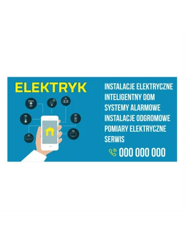 Baner Reklamowy Gotowe Wzory Banerów Elektryk z Nadrukiem
