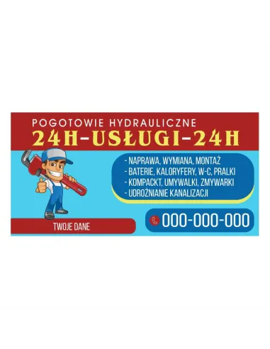 Baner – Pogotowie Hydrauliczne Gotowy Projekt Reklamowy