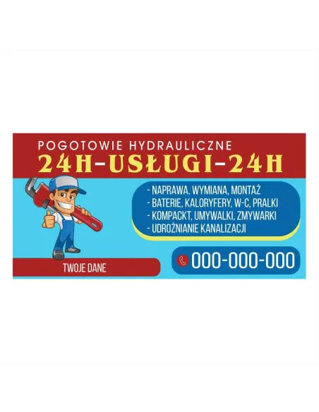 Baner – Pogotowie Hydrauliczne Gotowy Projekt Reklamowy