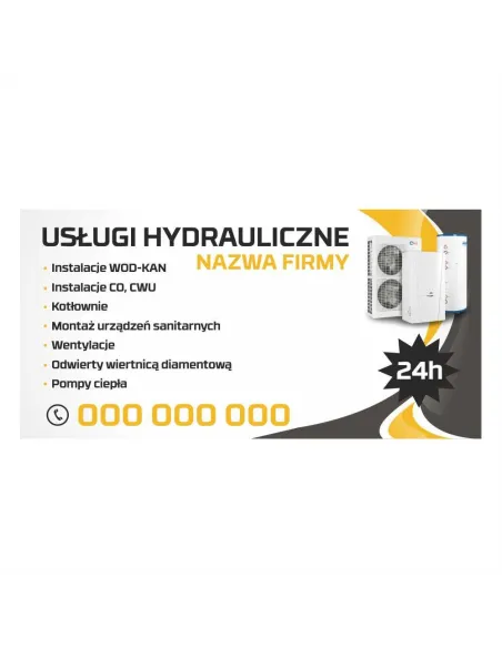 Baner – Usługi Hydrauliczne Reklamowy Gotowe Wzory