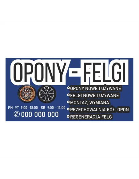 Baner Reklamowy Gotowe Wzory Banerów – Opony – Felgi