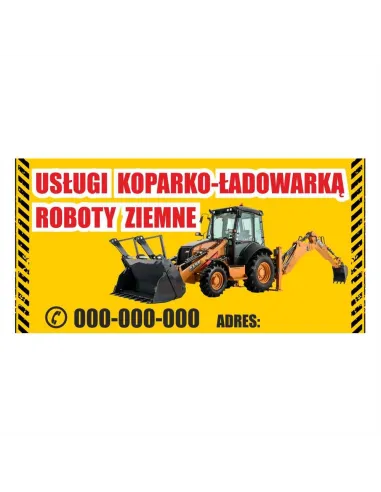 Baner – Usługi Koparko Ładowarką Roboty Ziemne Reklamowy