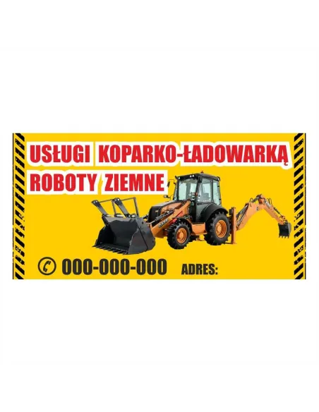 Baner – Usługi Koparko Ładowarką Roboty Ziemne Reklamowy