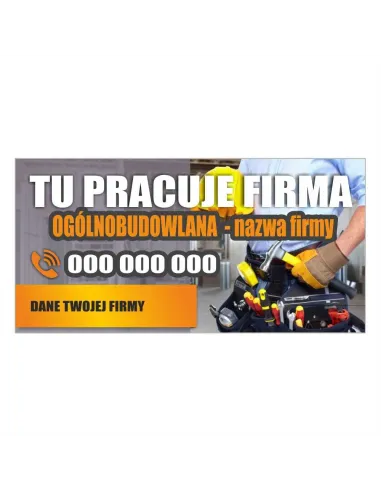 Baner Reklamowy Gotowe Wzory Banerów – Tu Pracuje Firma