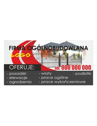 Baner – Firma Ogólnobudowlana Gotowy Projekt Reklamowy