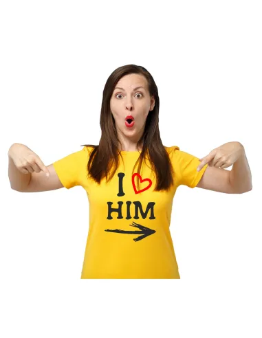 Koszulka z Nadrukiem Love Him Personalizowany na Prezent