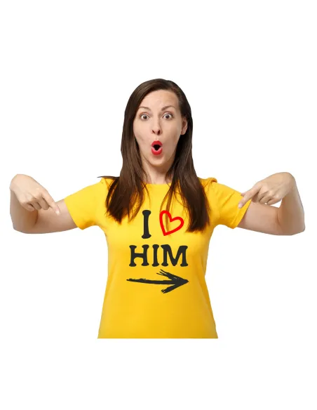 Koszulka z Nadrukiem Love Him Personalizowany na Prezent