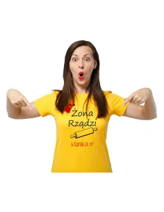 Koszulka z Nadrukiem Żona Rządzi Imię Personalizowany