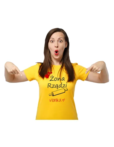 Koszulka z Nadrukiem Żona Rządzi Imię Personalizowany