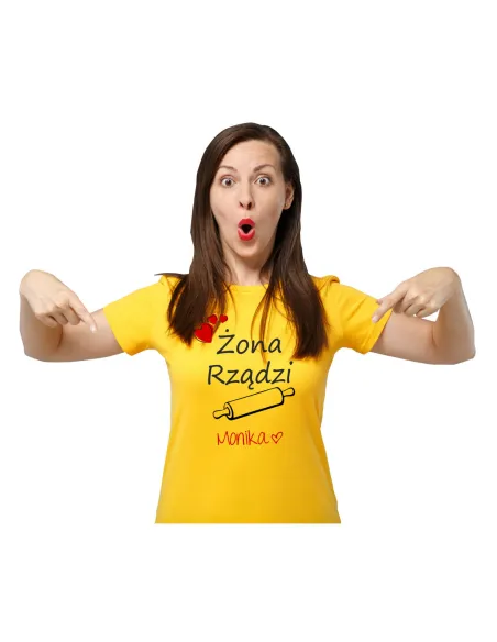 Koszulka z Nadrukiem Żona Rządzi Imię Personalizowany