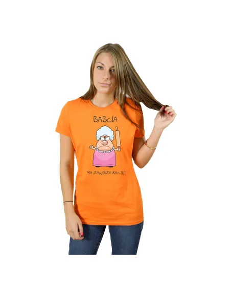 Koszulka z Nadrukiem Babcia Ma Zawsze Rację Personalizowany