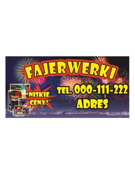 Baner Reklamowy Gotowe Wzory Banerów Fajerwerki z Nadrukiem