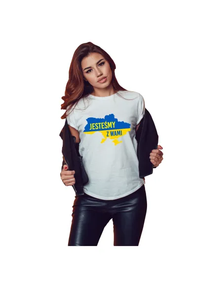 Koszulka z Nadrukiem Jesteśmy z Wami Personalizowany