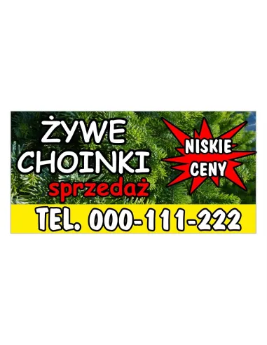 Baner Sprzedaż Żywe Choinki Personalizowany z Nadrukiem