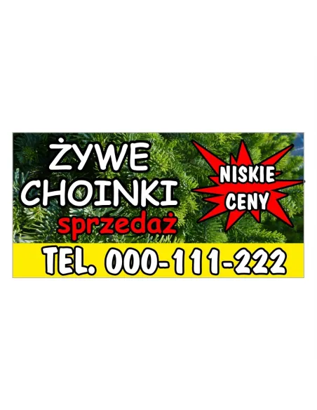 Baner Sprzedaż Żywe Choinki Personalizowany z Nadrukiem