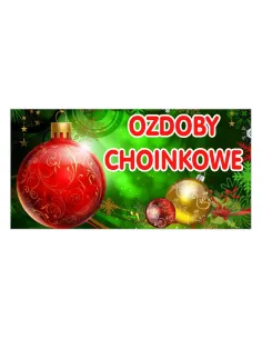 Baner Ozdoby Świąteczne Lampki Bombki Personalizowany