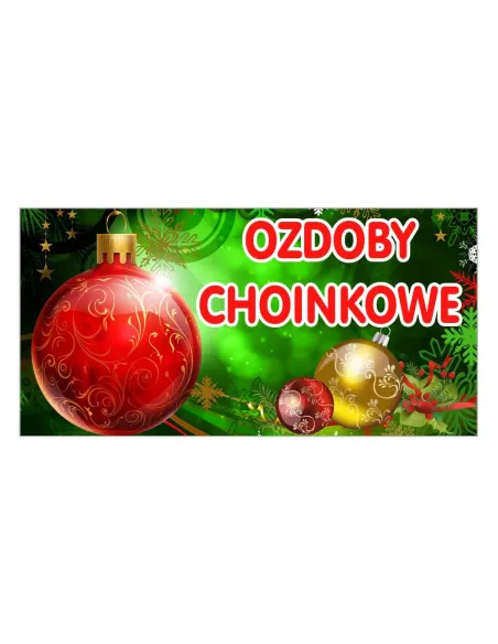 Baner Ozdoby Świąteczne Lampki Bombki Personalizowany