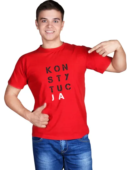 Koszulka z Nadrukiem na Prezent Napis Konstytucja Reklamowy