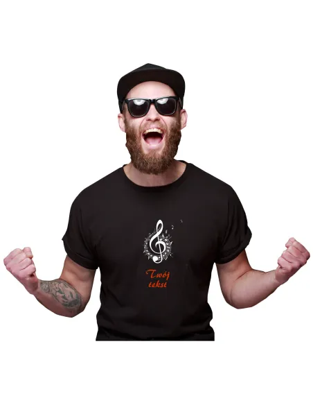 Koszulka z Nadrukiem Chłopaka Twój Tekst Nuta dla Chłopaka