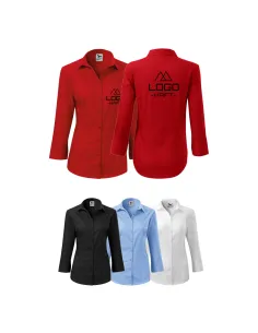 Koszula Damska na Dł Rękaw Haftem logo Firmy x5 z Haftem