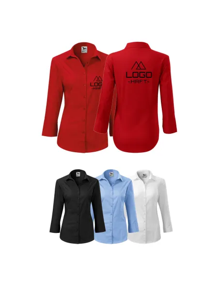 Koszula Damska na Dł Rękaw Haftem logo Firmy x5 z Haftem