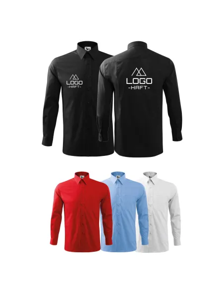 Koszula Męska na Dł Rękaw Haftem logo Firmy x5 z Haftem