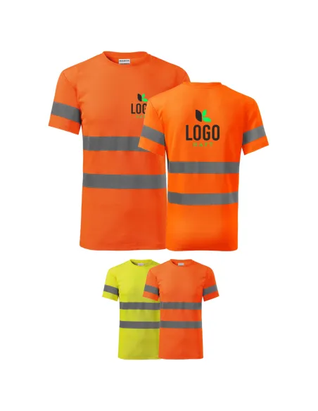 Koszulka BHP Odblaskowa Robocza Firmowa z logo z Haftem