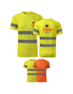 Koszulka Odblaskowa Protect z Haftem logo Firmy z logo