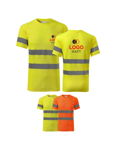 Koszulka Odblaskowa Protect z Haftem logo Firmy z logo