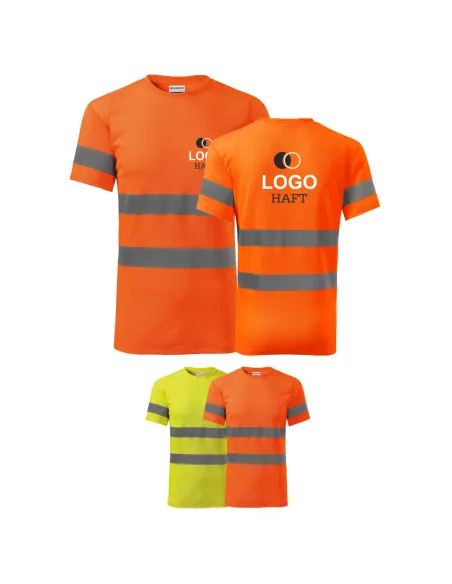 Koszulka Robocza Odblaskowa Własnym Haftem logo z Haftem