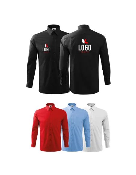 Koszula z Kołnierzem Haftem logo Firmy x10 Personalizowany