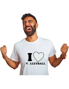 Koszulka z Nadrukiem Napis Love Volleyball Personalizowany