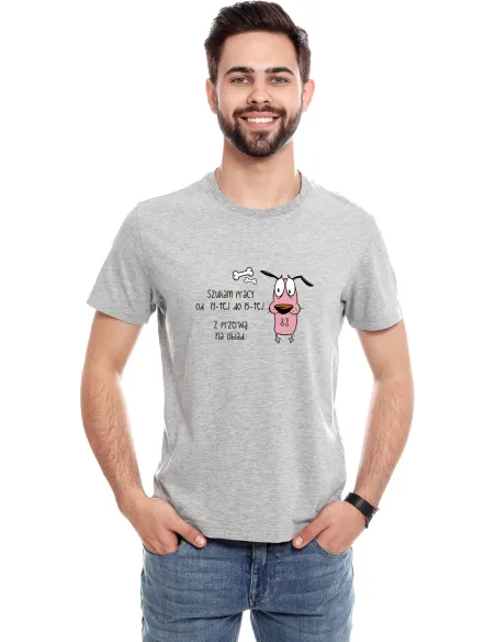 Koszulka z Nadrukiem Napis Prezent Szukam Pracy na Prezent