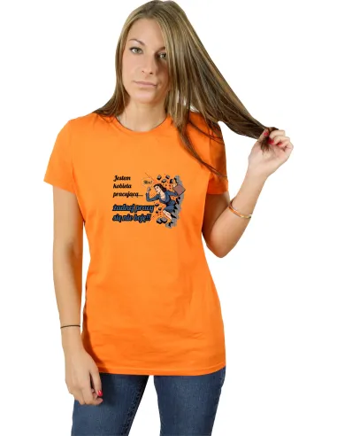 Koszulka z Nadrukiem Jestem Kobietą Pracującą na Prezent