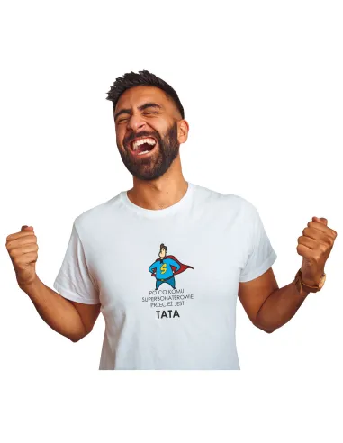 Koszulka z Nadrukiem Prezent Taty Superbohater dla Taty