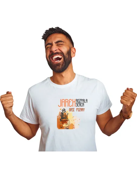 Koszulka z Imieniem Rozpala Serca Gasi Pożary z Nadrukiem