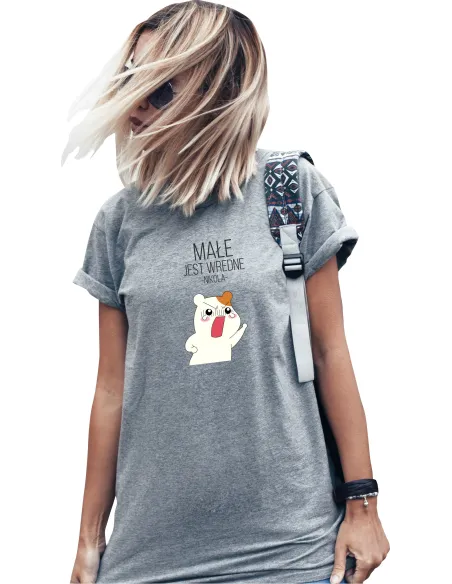 Koszulka Imieniem Napisem Małe Jest Wredne Personalizowany