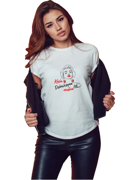 Koszulka Imieniem Prezent Dziewczyna Jak Malina z Nadrukiem