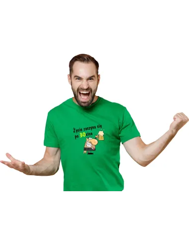 Koszulka z Nadrukiem Życie Zaczyna Się 30stce na Prezent