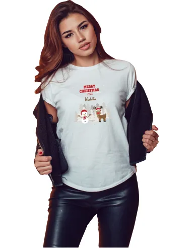 Koszulka Imieniem Prezent Merry Christmas Rok z Nadrukiem