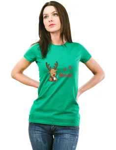 Koszulka Imieniem Prezent Święta Renifer Personalizowany