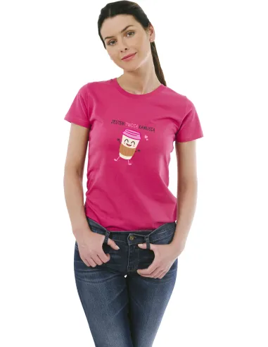 Koszulka z Nadrukiem Prezent Jestem Twoją Kawusią na Prezent