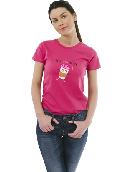 Koszulka z Nadrukiem Prezent Jestem Twoją Kawusią na Prezent